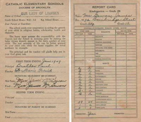 First Term at Our Lady of Lourdes Ending January 1949